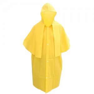 Capa de chuva morcego em pvc amarela
